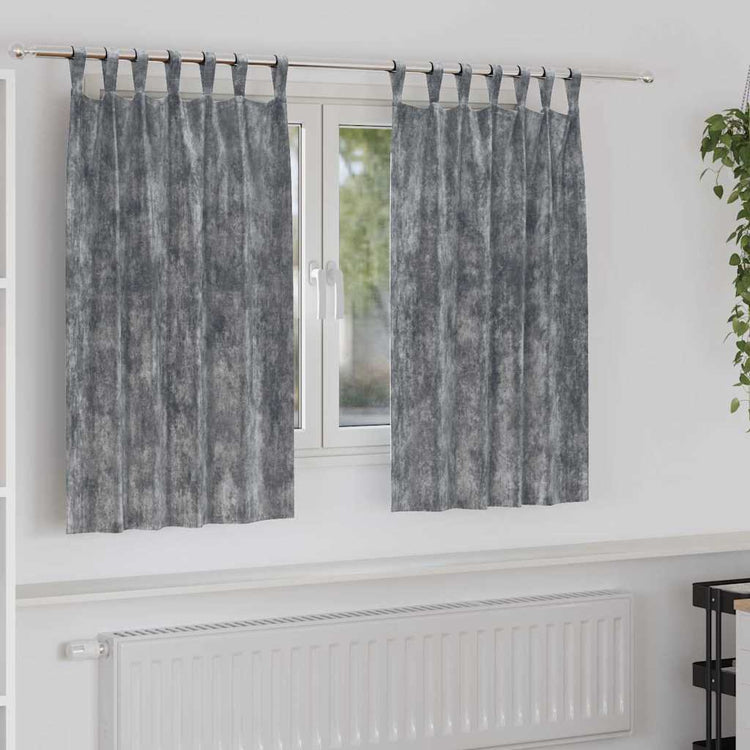 Vidaxl velvet gordijnen 2 st grijs 140 x 140 cm fluweel