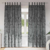 Vidaxl velvet gordijnen 2 st grijs 225 x 140 cm fluweel - afbeelding 1