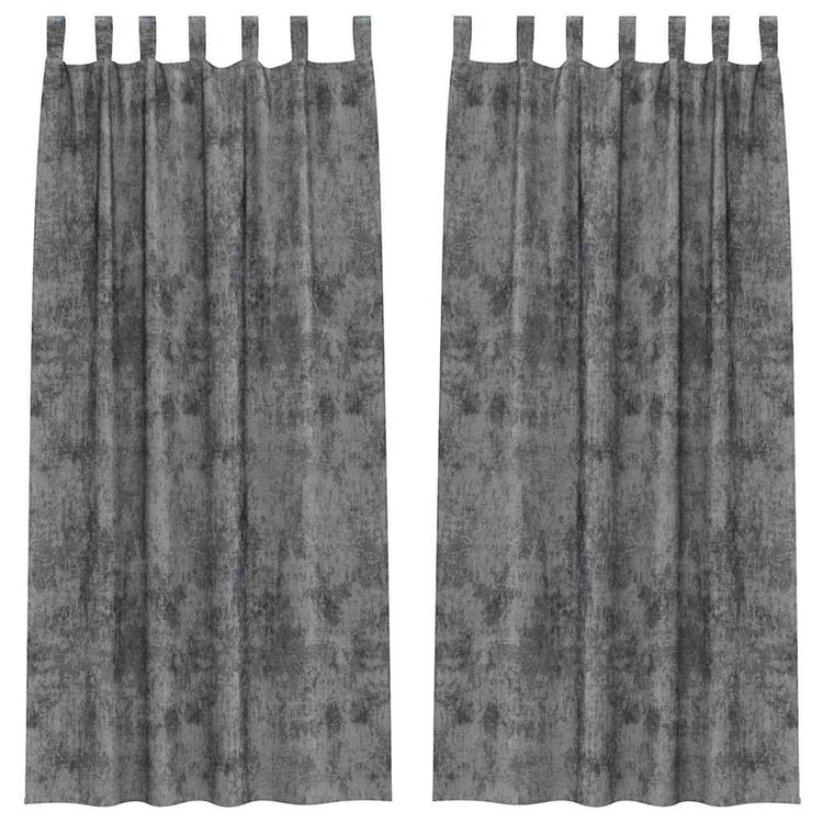 Vidaxl velvet gordijnen 2 st grijs 225 x 140 cm fluweel