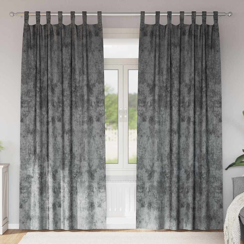 Vidaxl velvet gordijnen 2 st grijs 245 x 140 cm fluweel