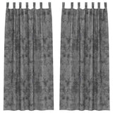 Vidaxl velvet gordijnen 2 st grijs 260 x 140 cm fluweel - afbeelding 2