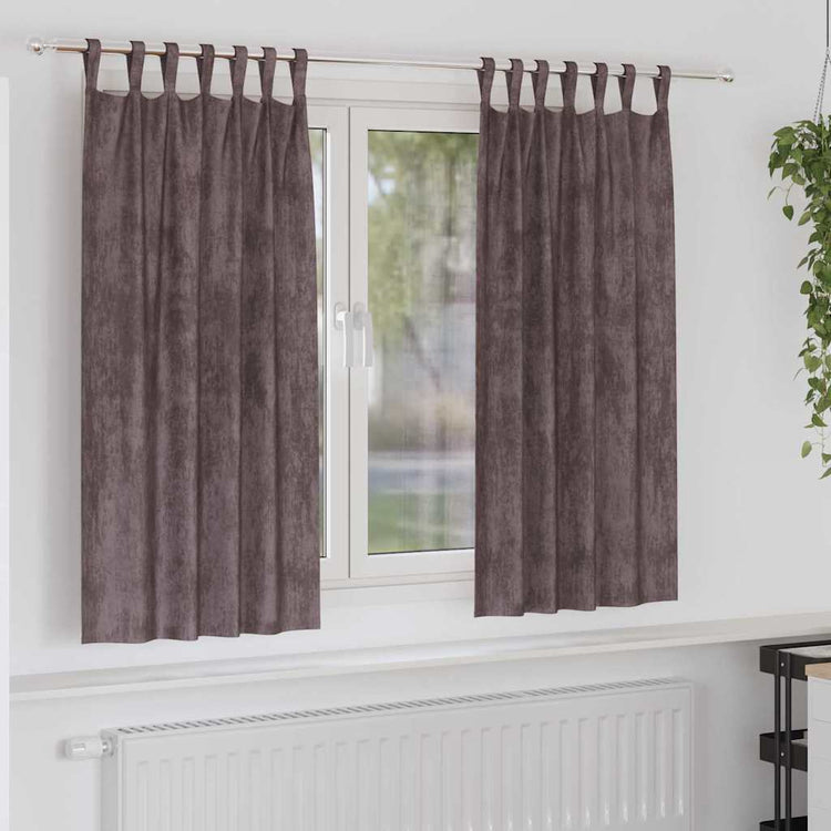 Vidaxl velvet gordijnen 2 st bruin 175 x 140 cm fluweel