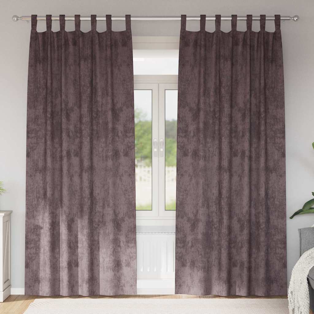 Vidaxl velvet gordijnen 2 st bruin 260 x 140 cm fluweel