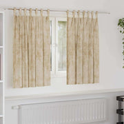 Vidaxl velvet gordijnen 2 st crème 140 x 140 cm fluweel - afbeelding 1