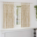 Vidaxl velvet gordijnen 2 st crème 175 x 140 cm fluweel - afbeelding 1