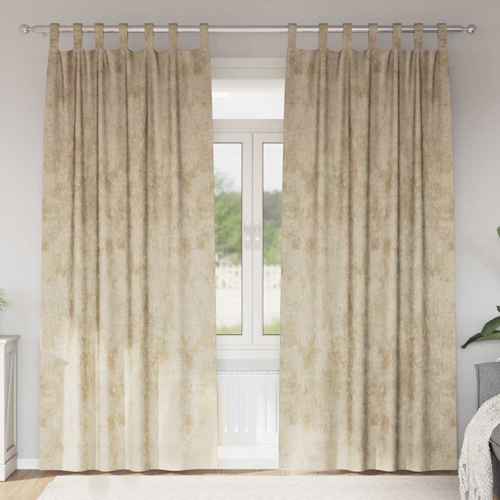 Vidaxl velvet gordijnen 2 st crème 260 x 140 cm fluweel