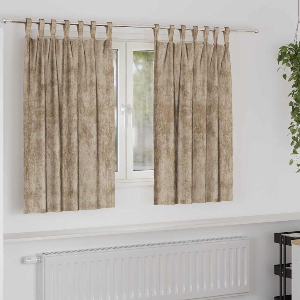 Vidaxl velvet gordijnen 2 st champagne 140 x 140 cm fluweel