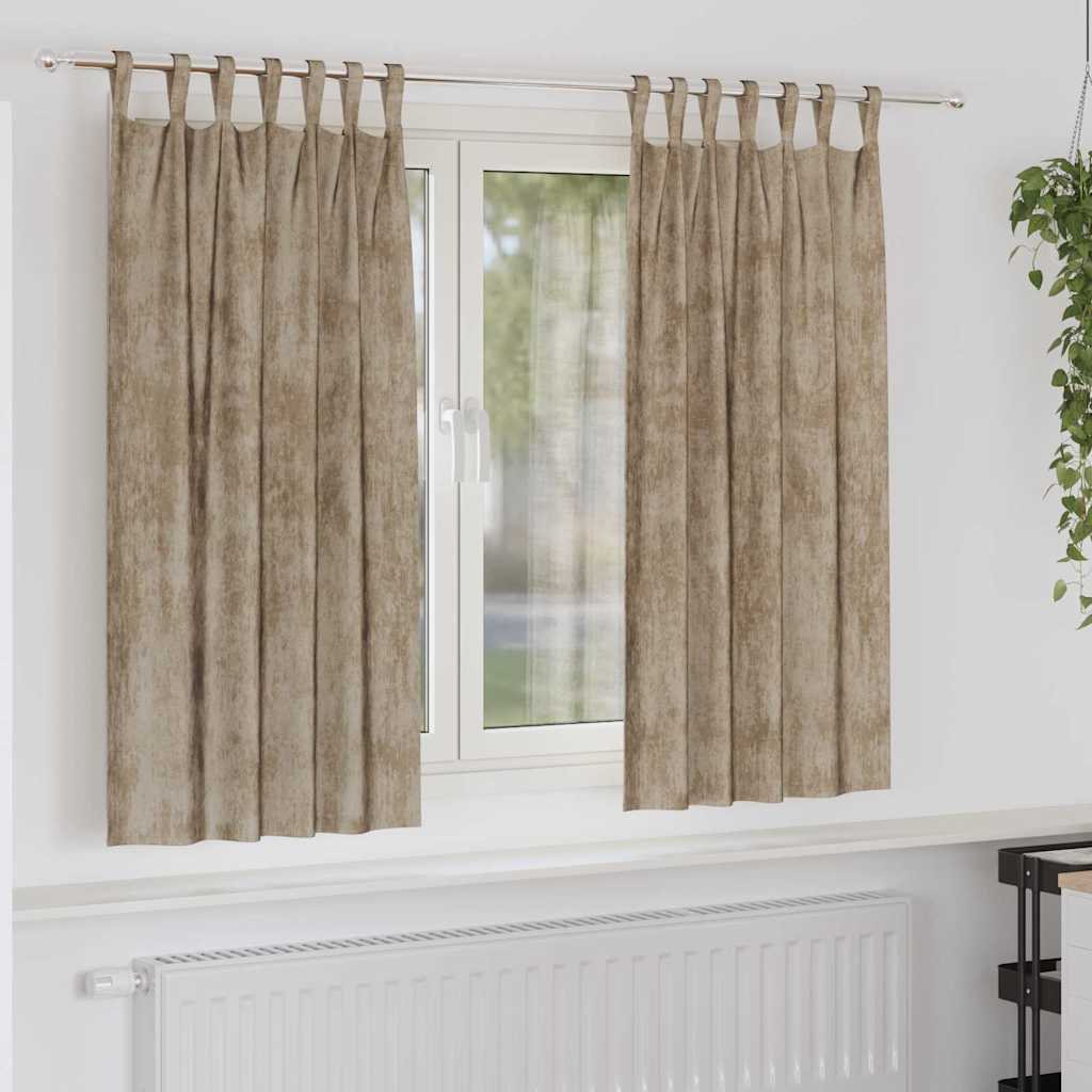 Vidaxl velvet gordijnen 2 st champagne 175 x 140 cm fluweel