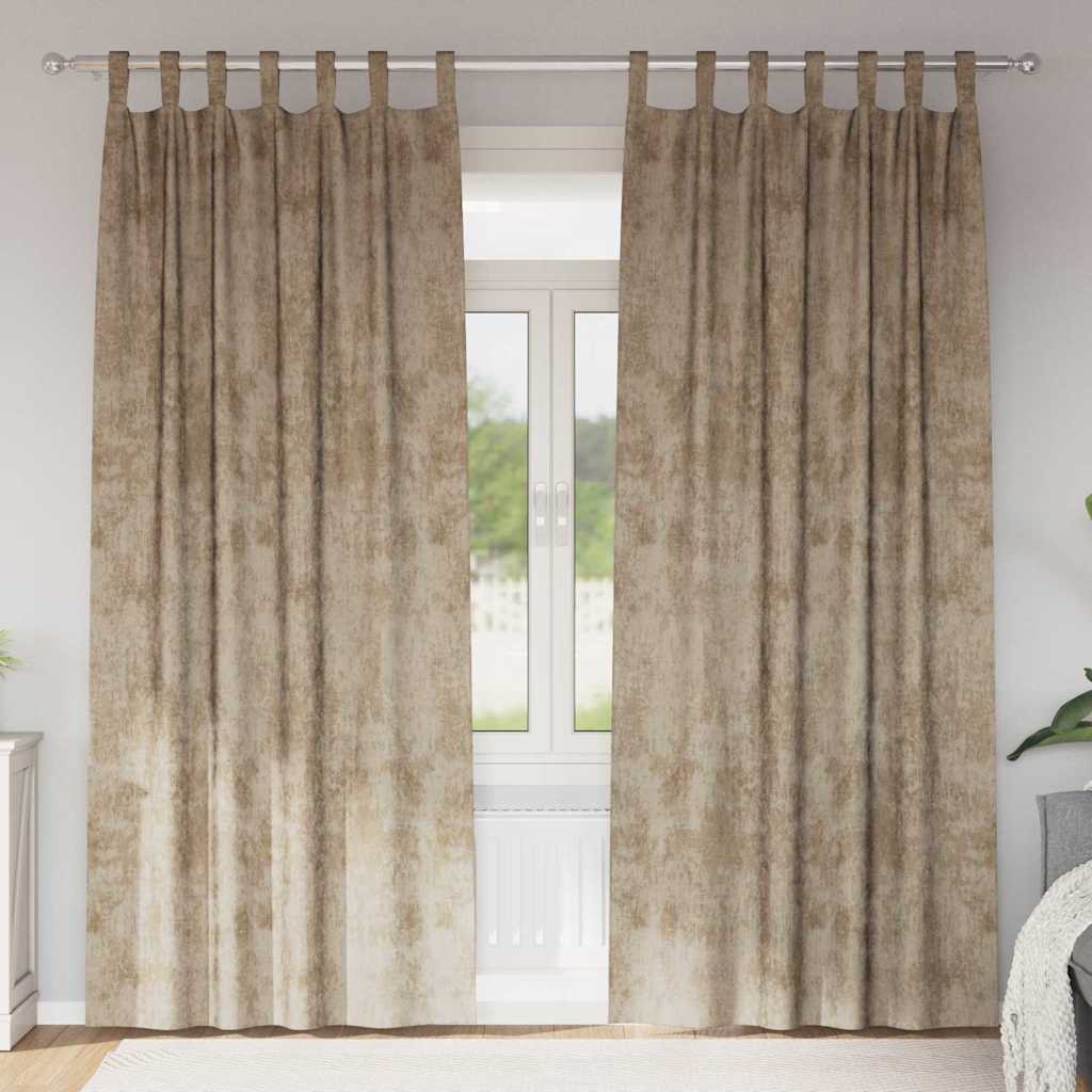 Vidaxl velvet gordijnen 2 st champagne 260 x 140 cm fluweel