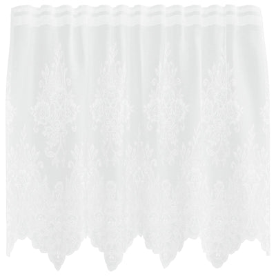 Vidaxl kantgordijn met gordijnen bloemen wit 80 x 150 cm polyester