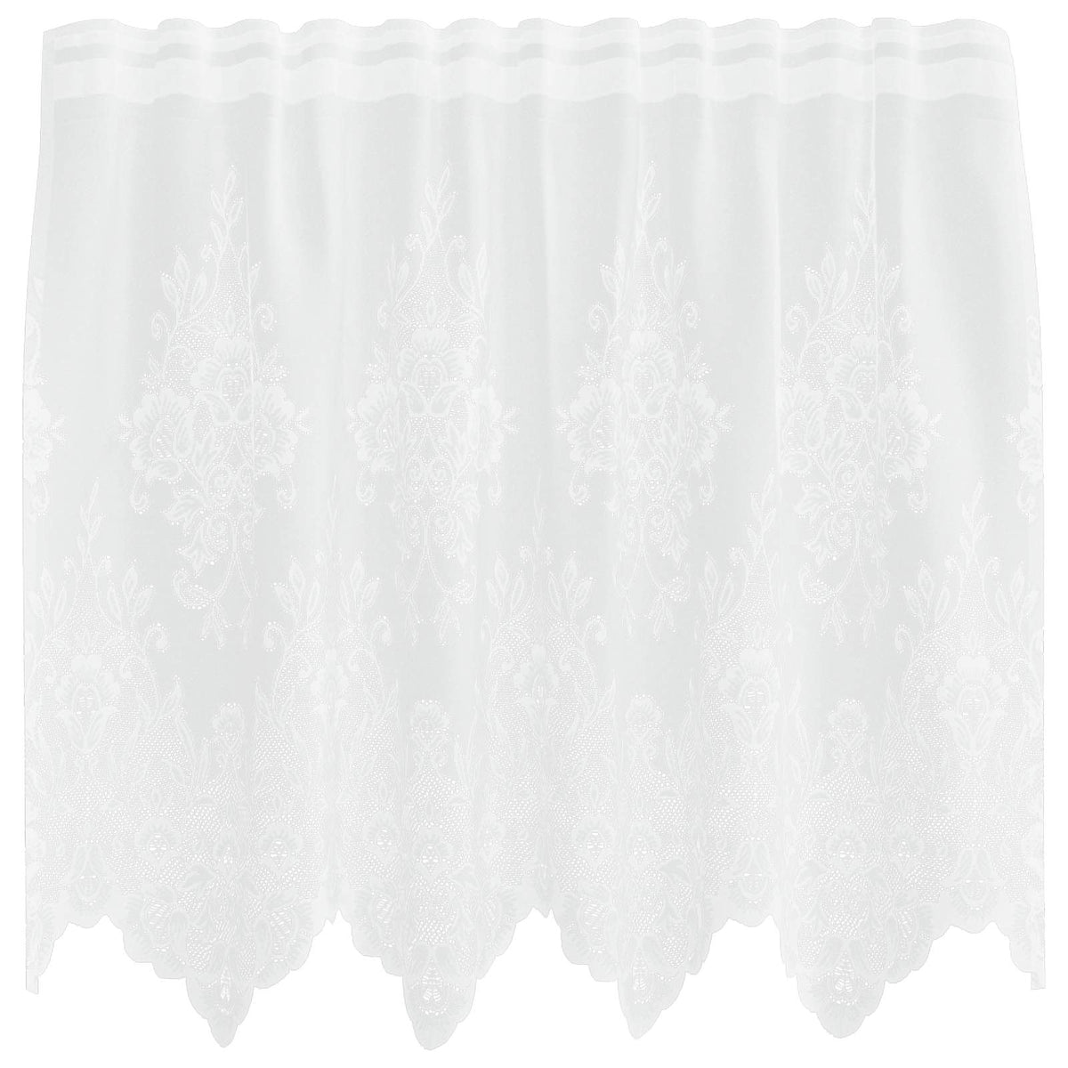 Vidaxl kantgordijn met gordijnen bloemen wit 80 x 150 cm polyester