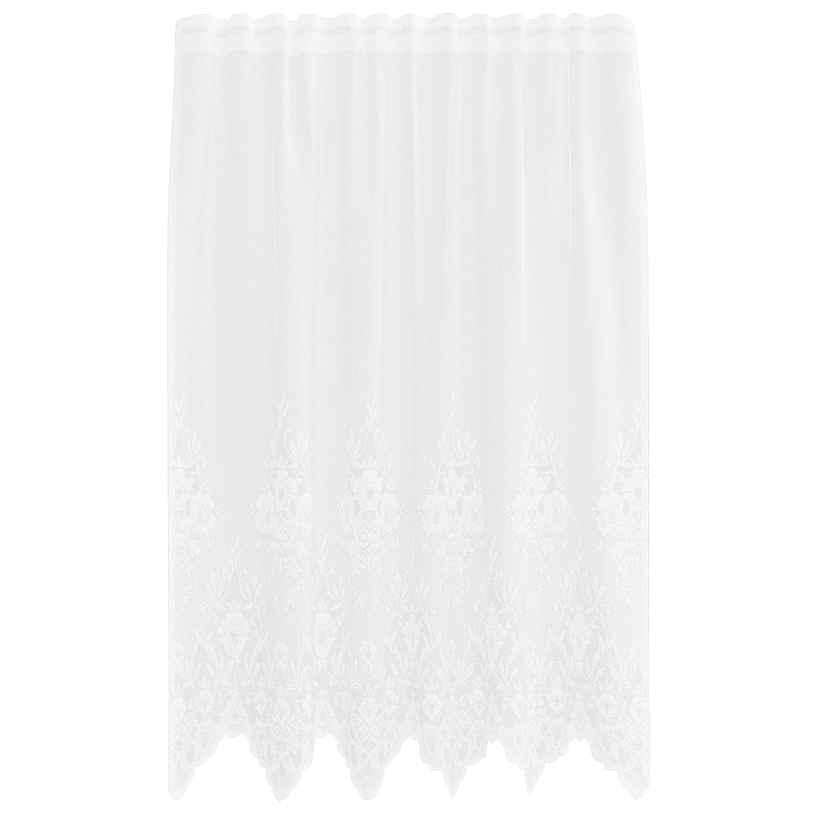 Vidaxl kantgordijn met gordijnen bloemen wit 140 x 150 cm polyester