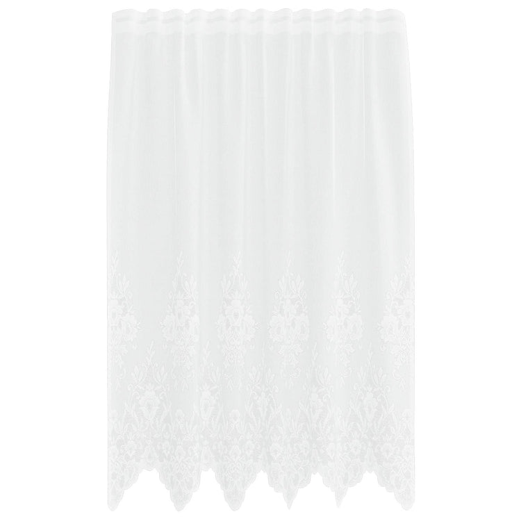Vidaxl kantgordijn met gordijnen bloemen wit 180 x 150 cm polyester