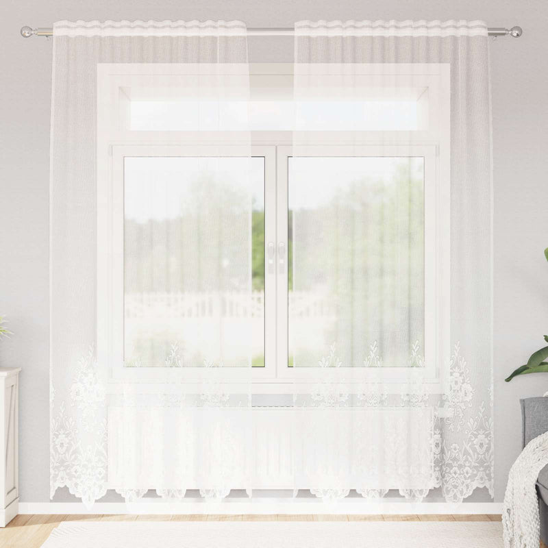 Vidaxl kantgordijn met gordijnen wit 150 x 240 cm polyester