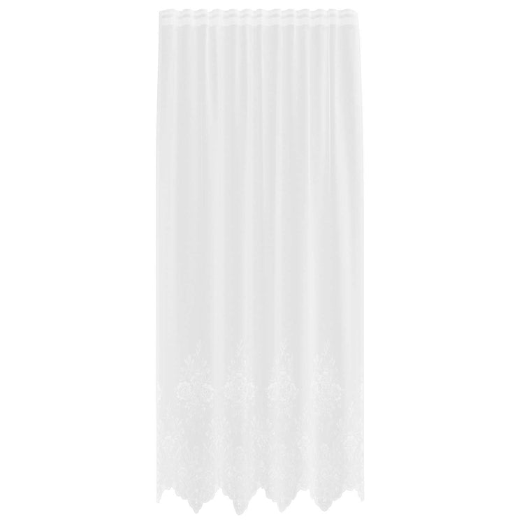 Vidaxl kantgordijn met gordijnen bloemen wit 245x150cm polyester