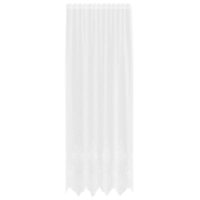 Vidaxl kantgordijn met gordijnen bloemen wit 300 x 150 cm polyester