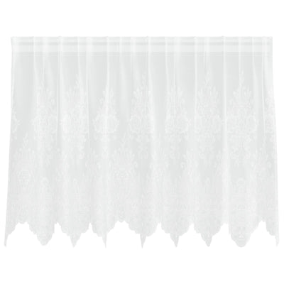 Vidaxl kantgordijn met gordijnen bloemen wit 80 x 200 cm polyester