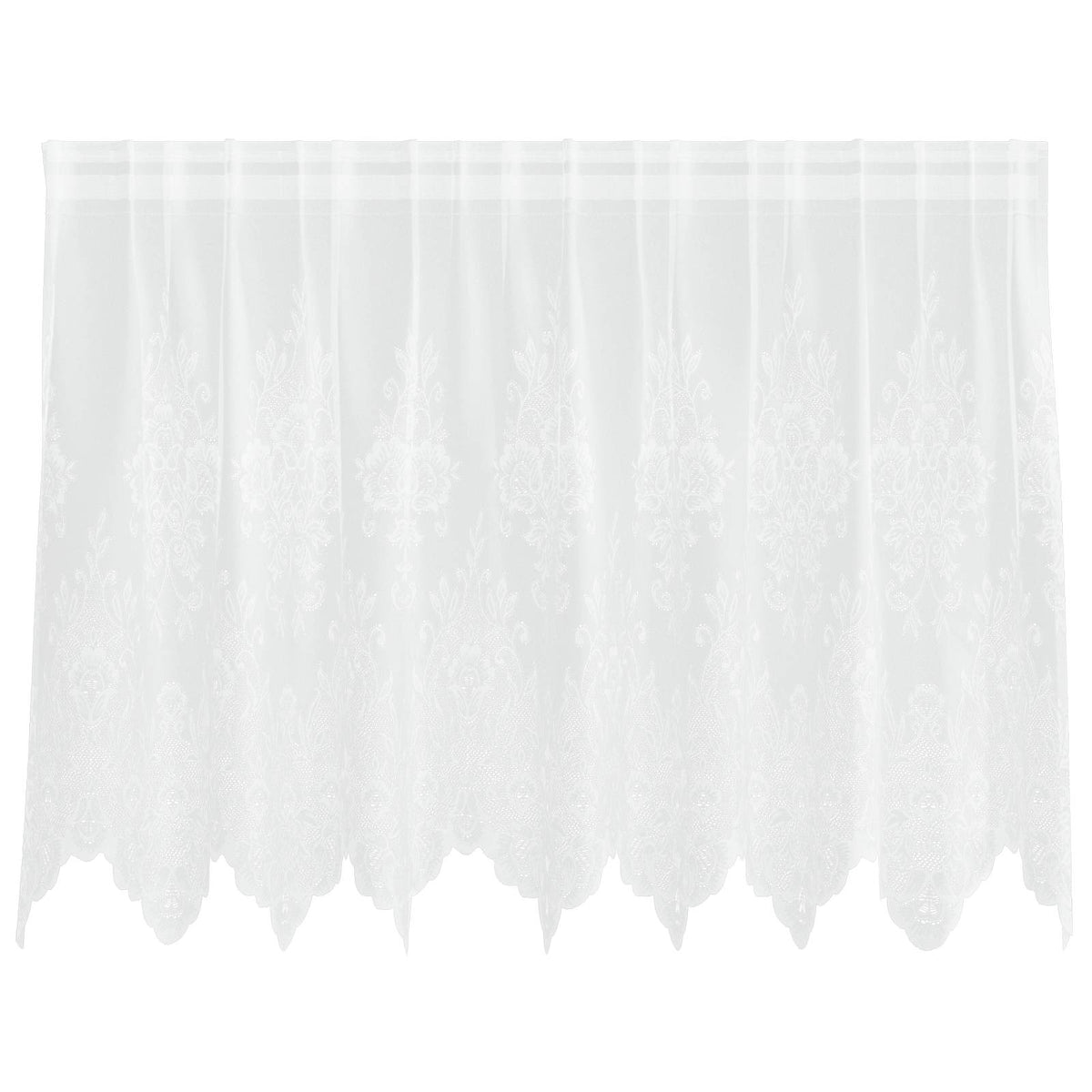 Vidaxl kantgordijn met gordijnen bloemen wit 80 x 200 cm polyester
