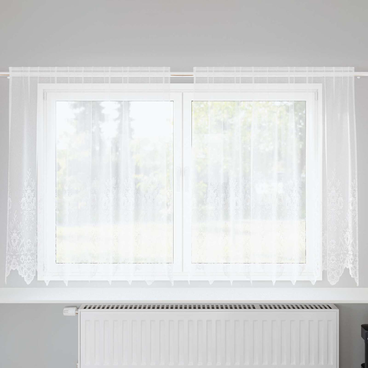 Vidaxl kantgordijn wit 140 x 200 cm polyester