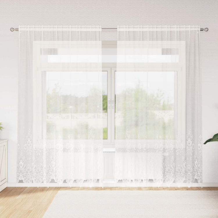 Vidaxl kantgordijn met gordijnen wit 200 x 200 cm polyester