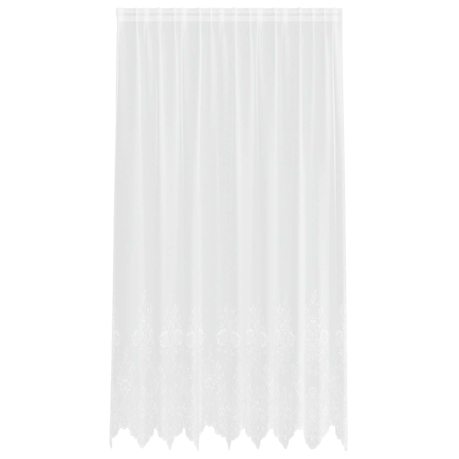 Vidaxl kantgordijn met gordijnen bloemen wit 240 x 200 cm polyester
