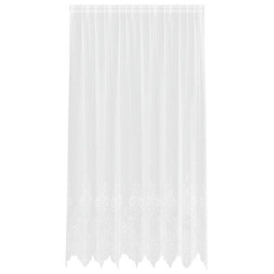 Vidaxl kantgordijn met gordijnen bloemen wit 245 x 200 cm polyester