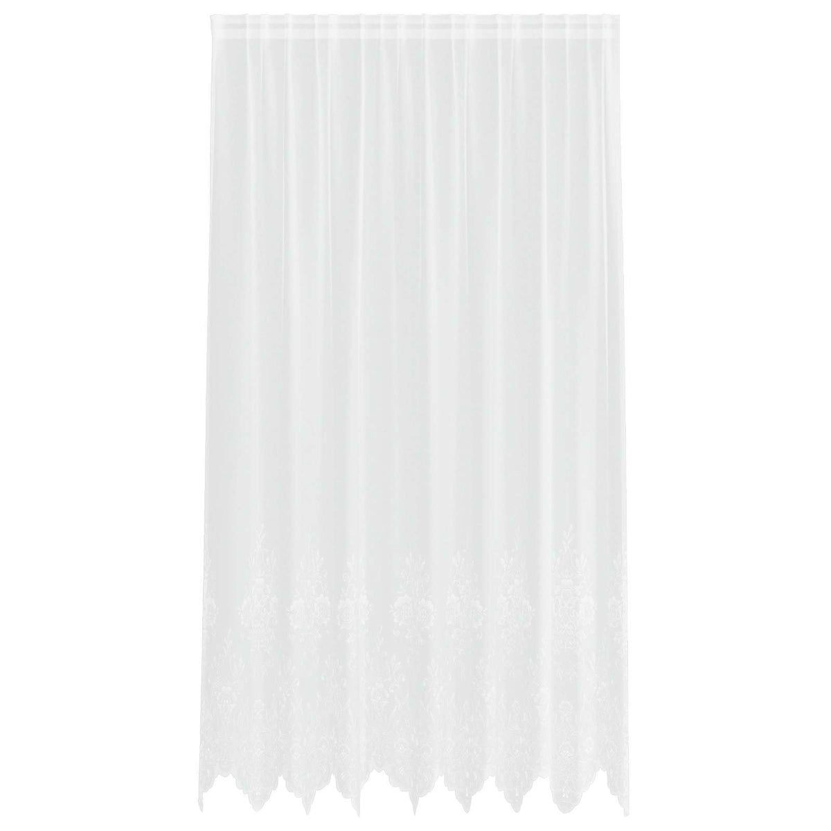 Vidaxl kantgordijn met gordijnen bloemen wit 245 x 200 cm polyester