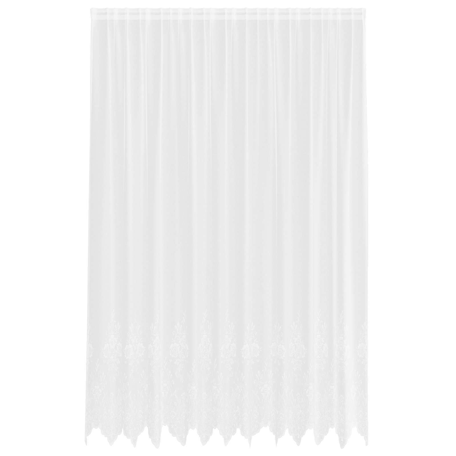 Vidaxl kantgordijn met gordijnen bloemen wit 260 x 300 cm polyester
