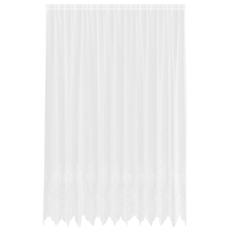 Vidaxl kantgordijn met gordijnen bloemen wit 300 x 300 cm polyester