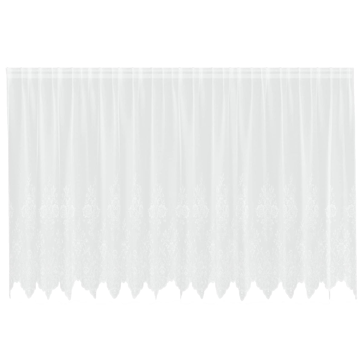 Vidaxl kantgordijn met gordijnen bloemen wit 140 x 400 cm polyester