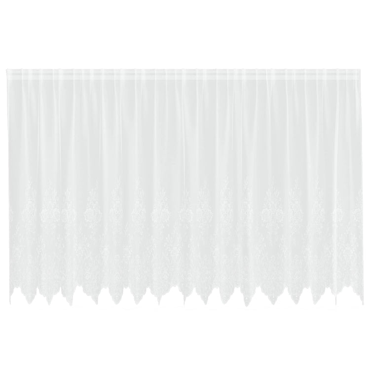 Vidaxl kantgordijn met gordijnen bloemen wit 160 x 400 cm polyester
