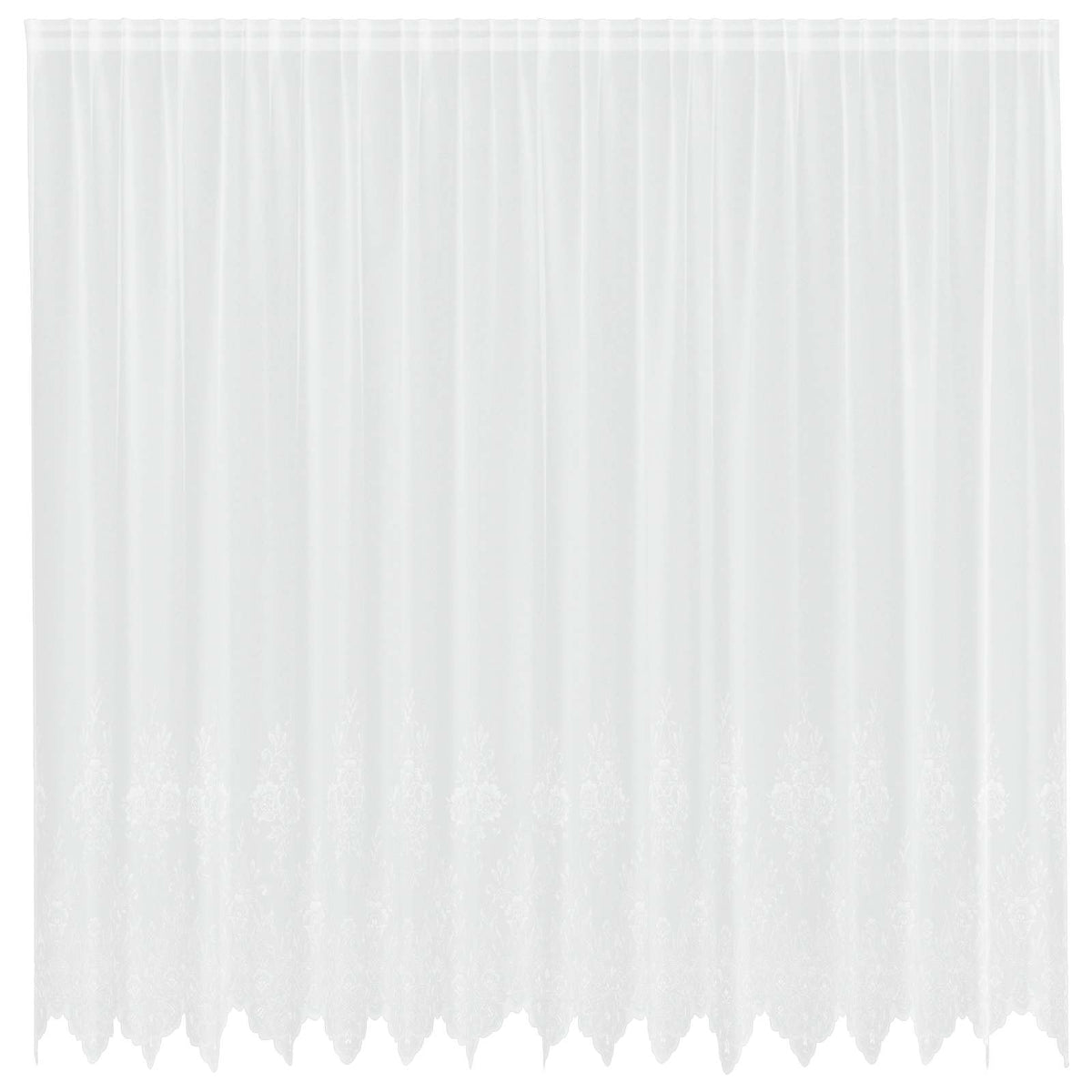 Vidaxl kantgordijn met gordijnen bloemen wit 200 x 400 cm polyester