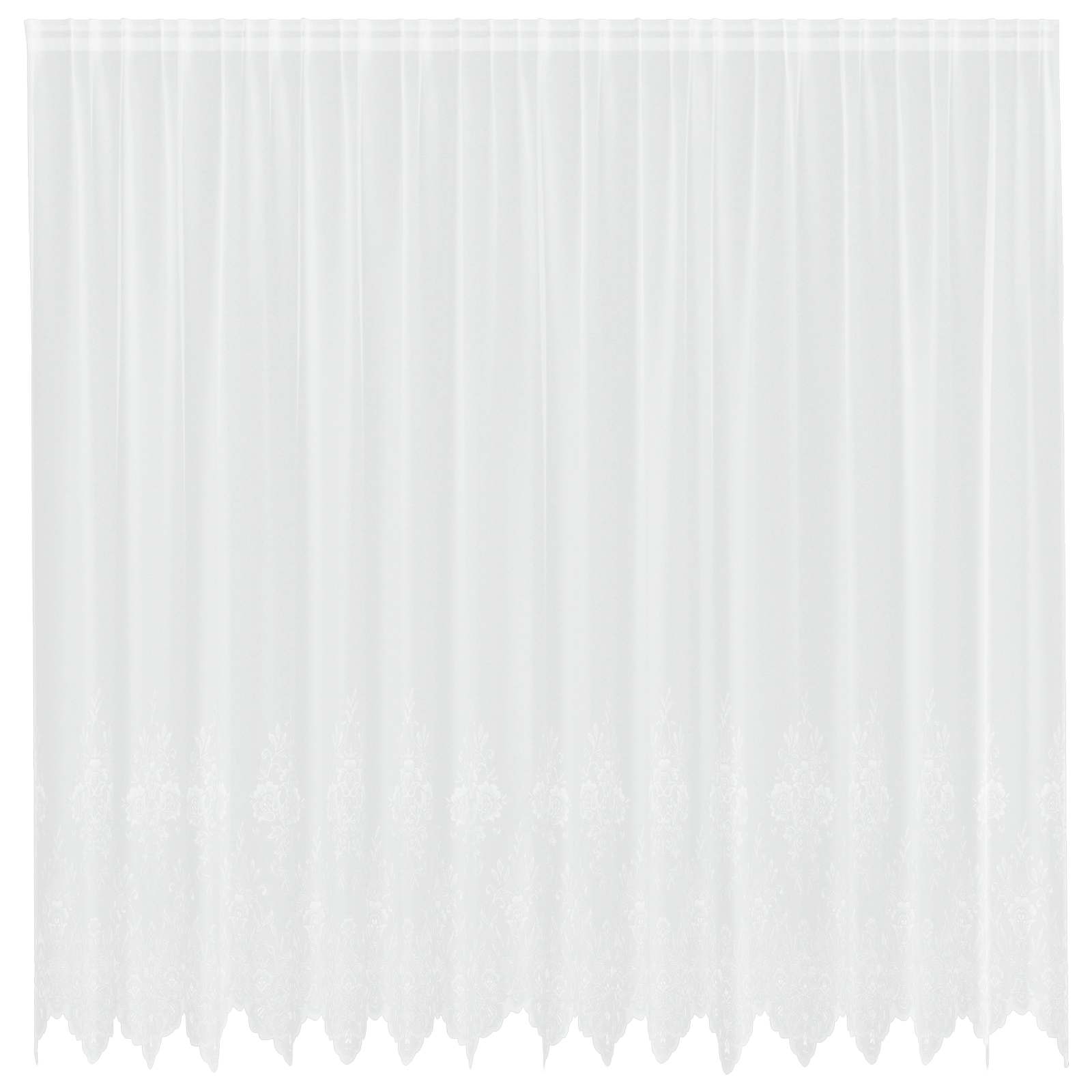 Vidaxl kantgordijn met gordijnen bloemen wit 240 x 400 cm polyester