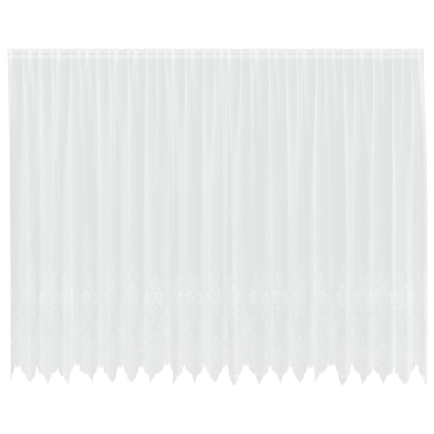 Vidaxl kantgordijn met gordijnen bloemen wit 220 x 500 cm polyester