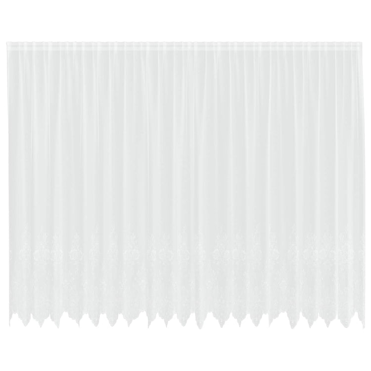 Vidaxl kantgordijn met gordijnen bloemen wit 240 x 500 cm polyester