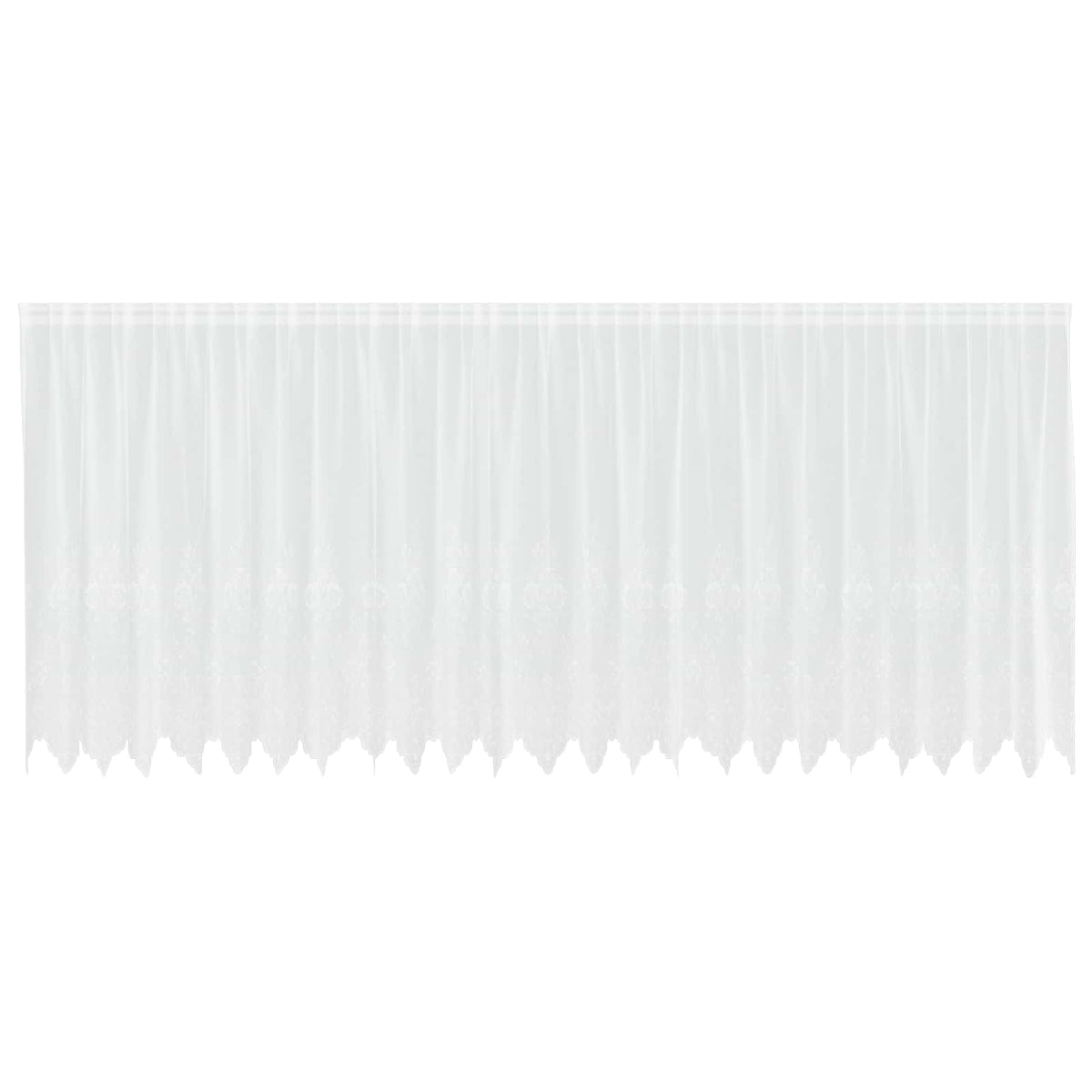 Vidaxl kantgordijn met gordijnen bloemen wit 140 x 600 cm polyester