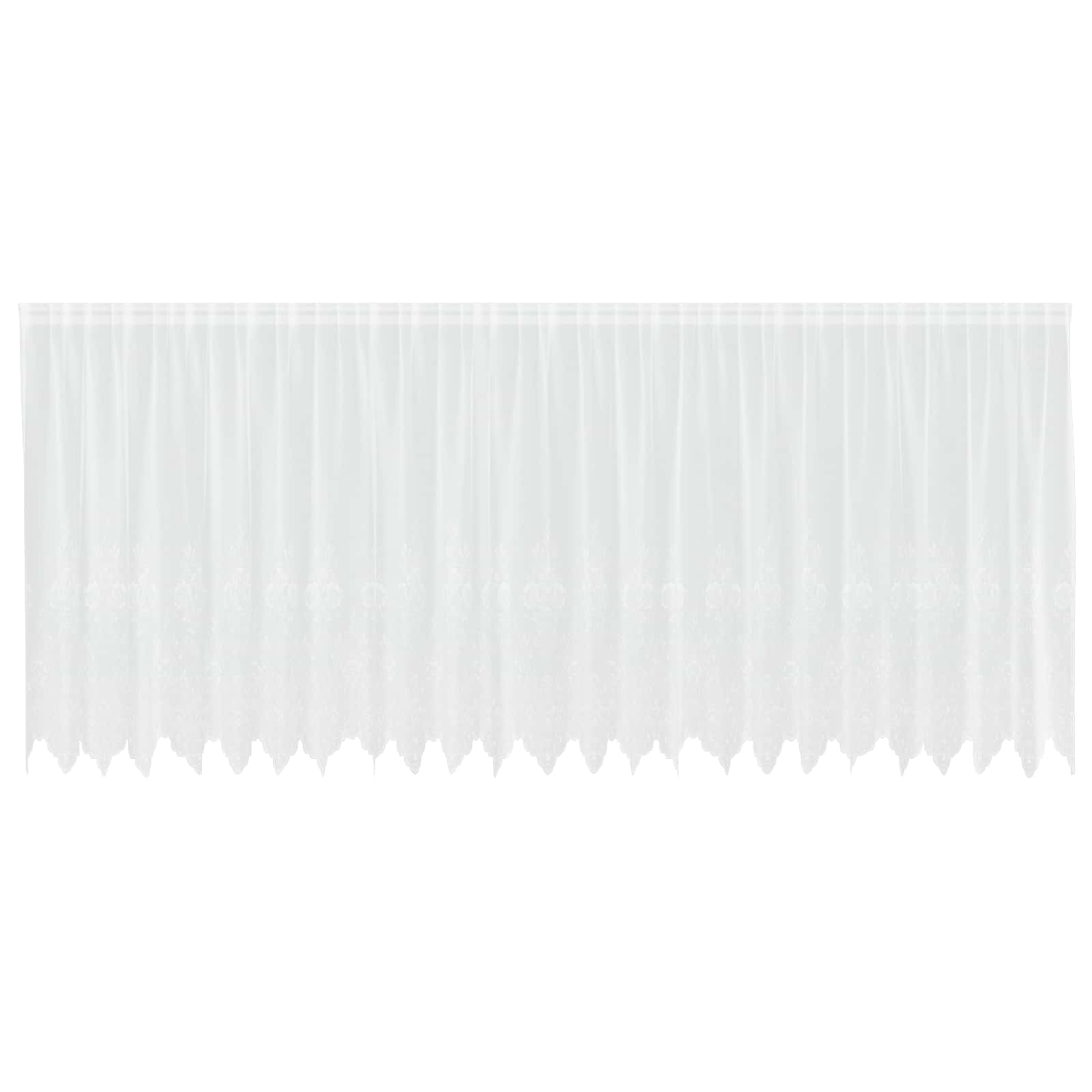 Vidaxl kantgordijn met gordijnen bloemen wit 180 x 600 cm polyester