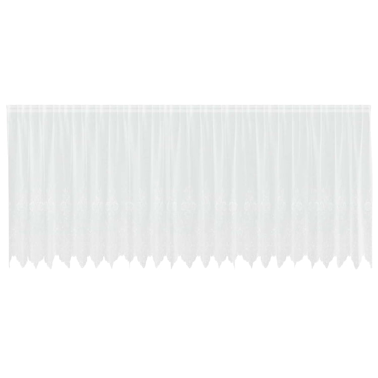 Vidaxl kantgordijn met gordijnen bloemen wit 180 x 600 cm polyester