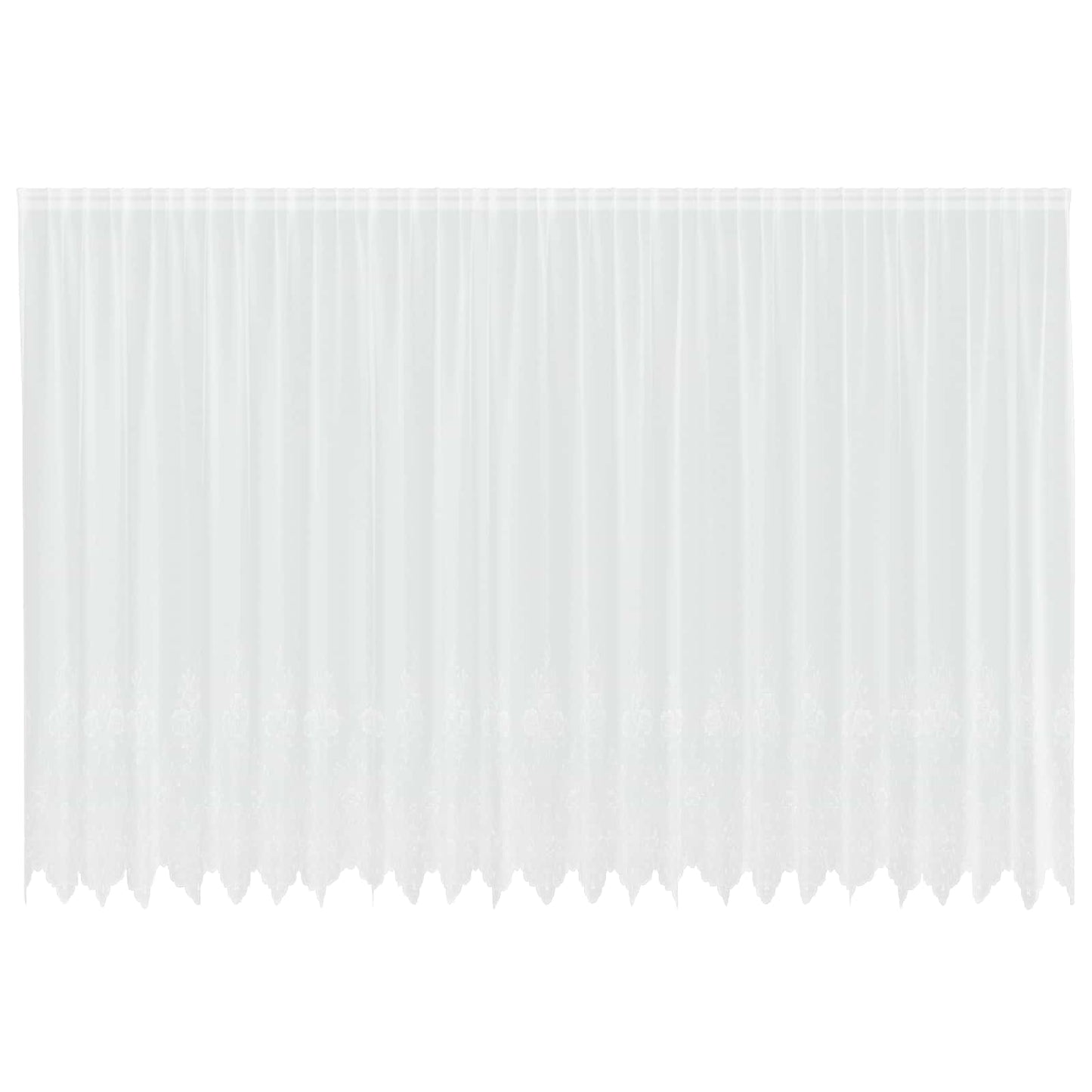 Vidaxl kantgordijn met gordijnen bloemen wit 200 x 600 cm polyester