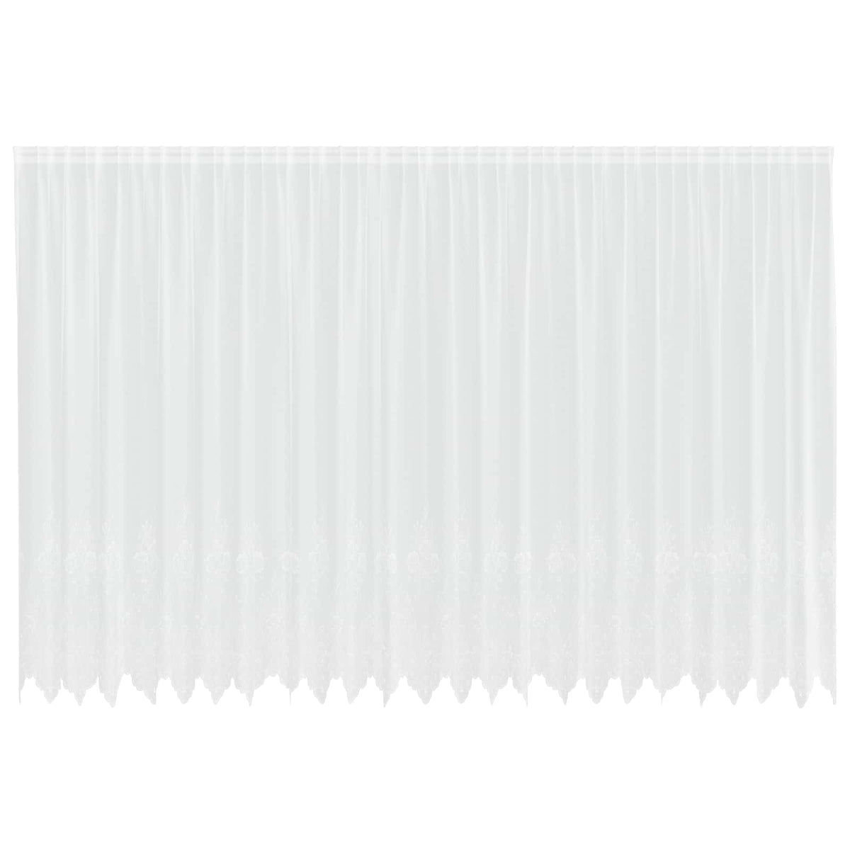 Vidaxl kantgordijn met gordijnen bloemen wit 200 x 600 cm polyester
