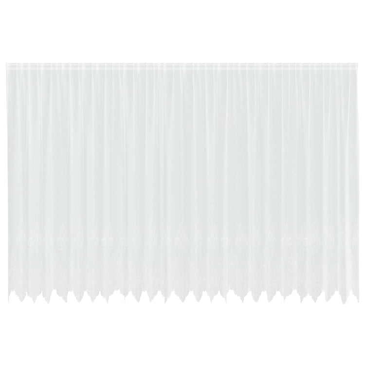 Vidaxl kantgordijn met gordijnen bloemen wit 240 x 600 cm polyester