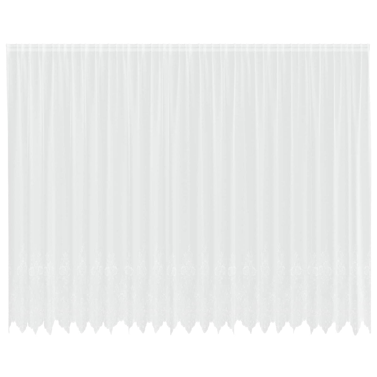 Vidaxl kantgordijn met gordijnen bloemen wit 280 x 600 cm polyester