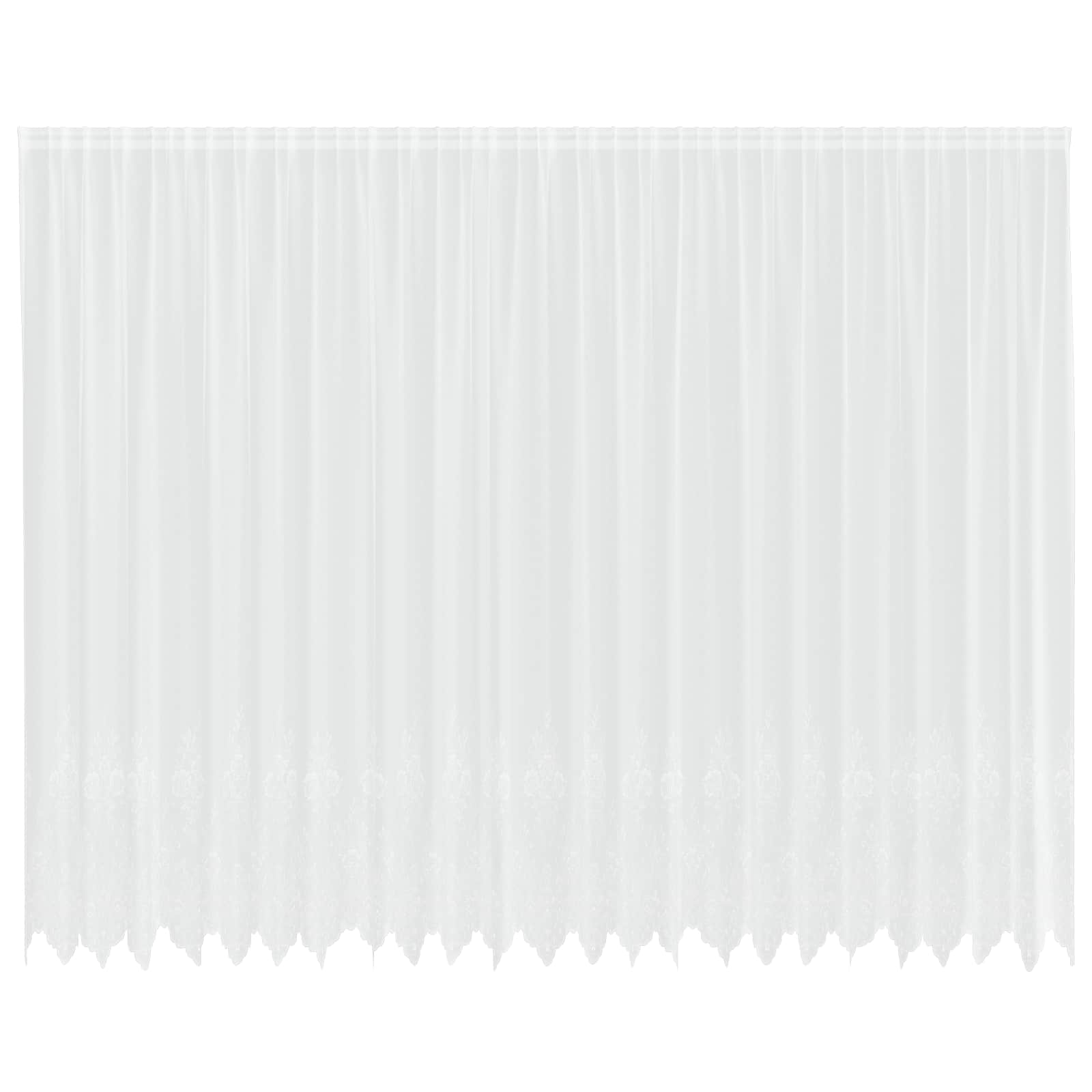Vidaxl kantgordijn met gordijnen bloemen wit 300 x 600 cm polyester