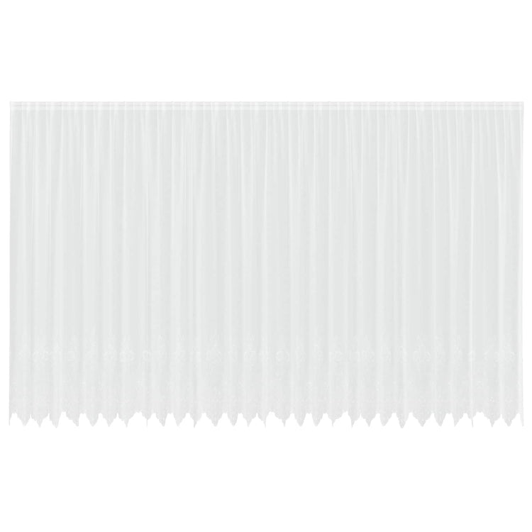 Vidaxl kantgordijn met gordijnen bloemen wit 260x750cm polyester