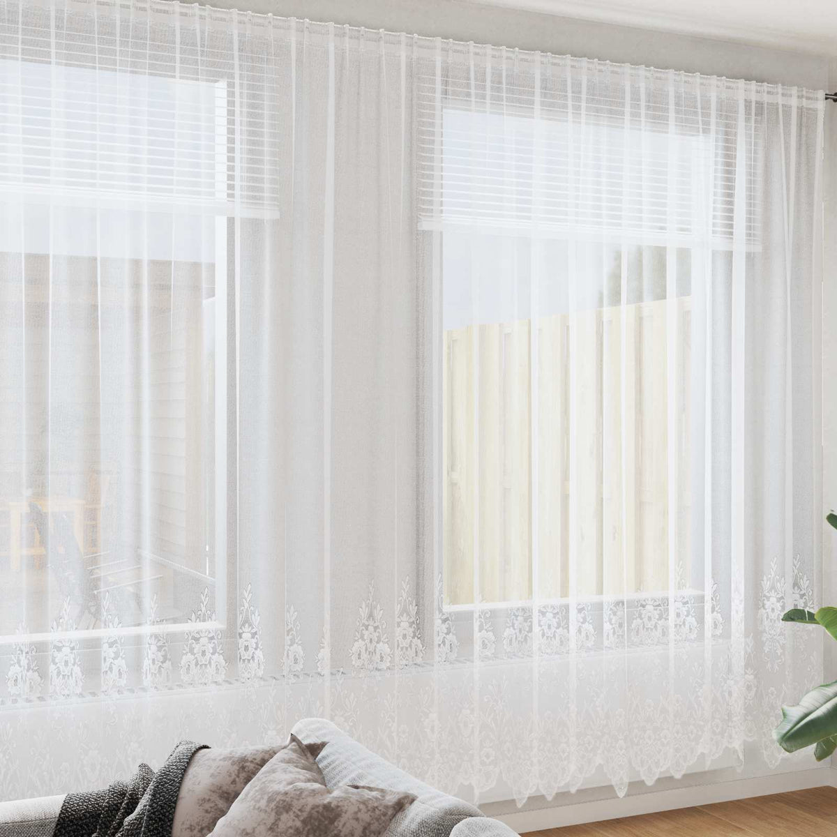Vidaxl kantgordijn wit 300 x 750 cm polyester