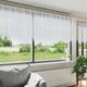 Vidaxl kantgordijn met gordijnen bloemen wit 80 x 900 cm polyester