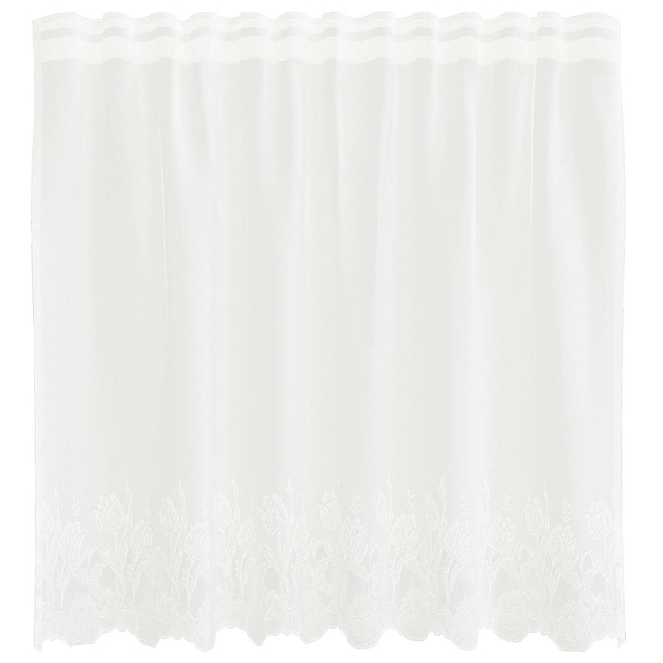 Vidaxl kantgordijn met gordijnen bloemen wit 80 x 150 cm polyester