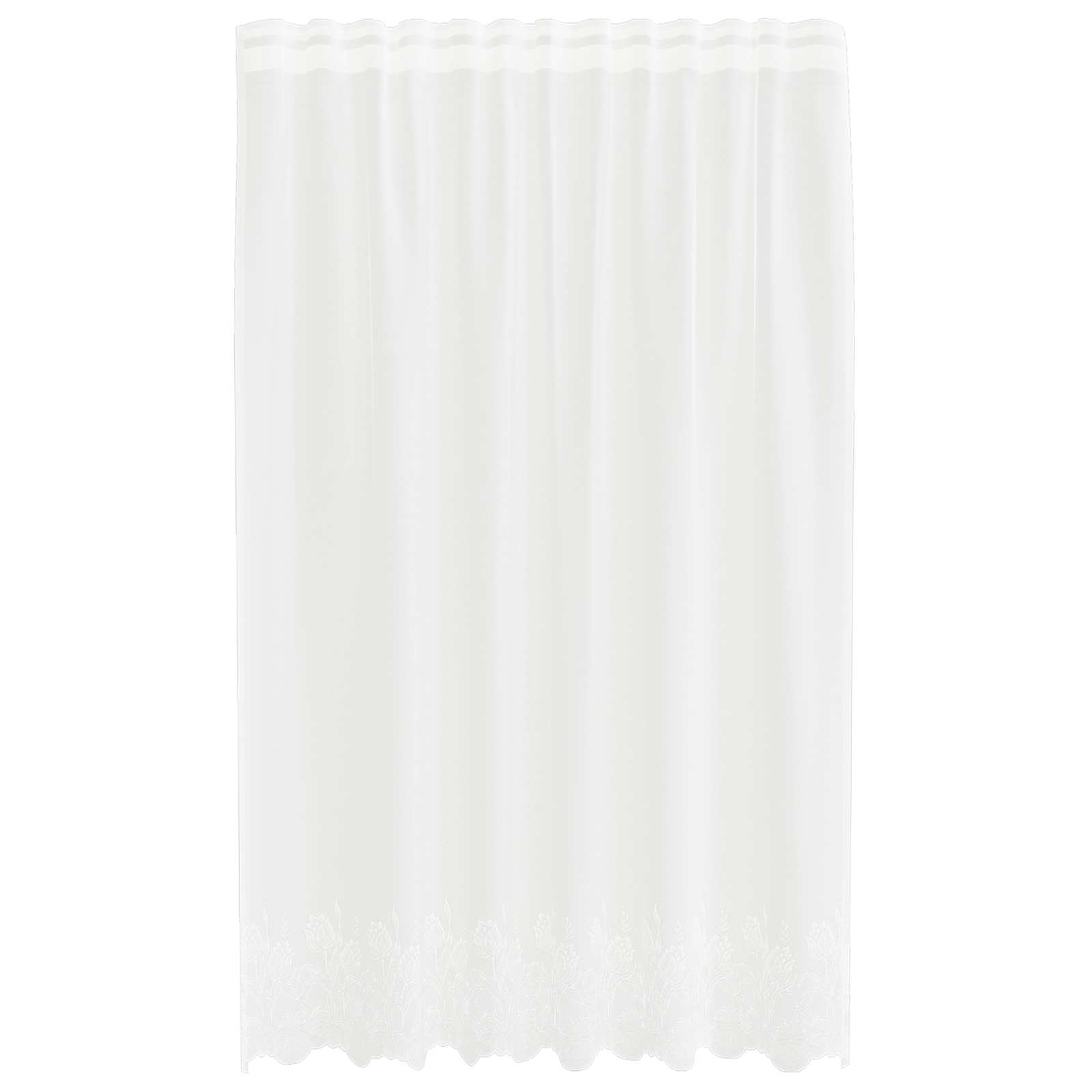 Vidaxl kantgordijn met gordijnen bloemen wit 140 x 150 cm polyester