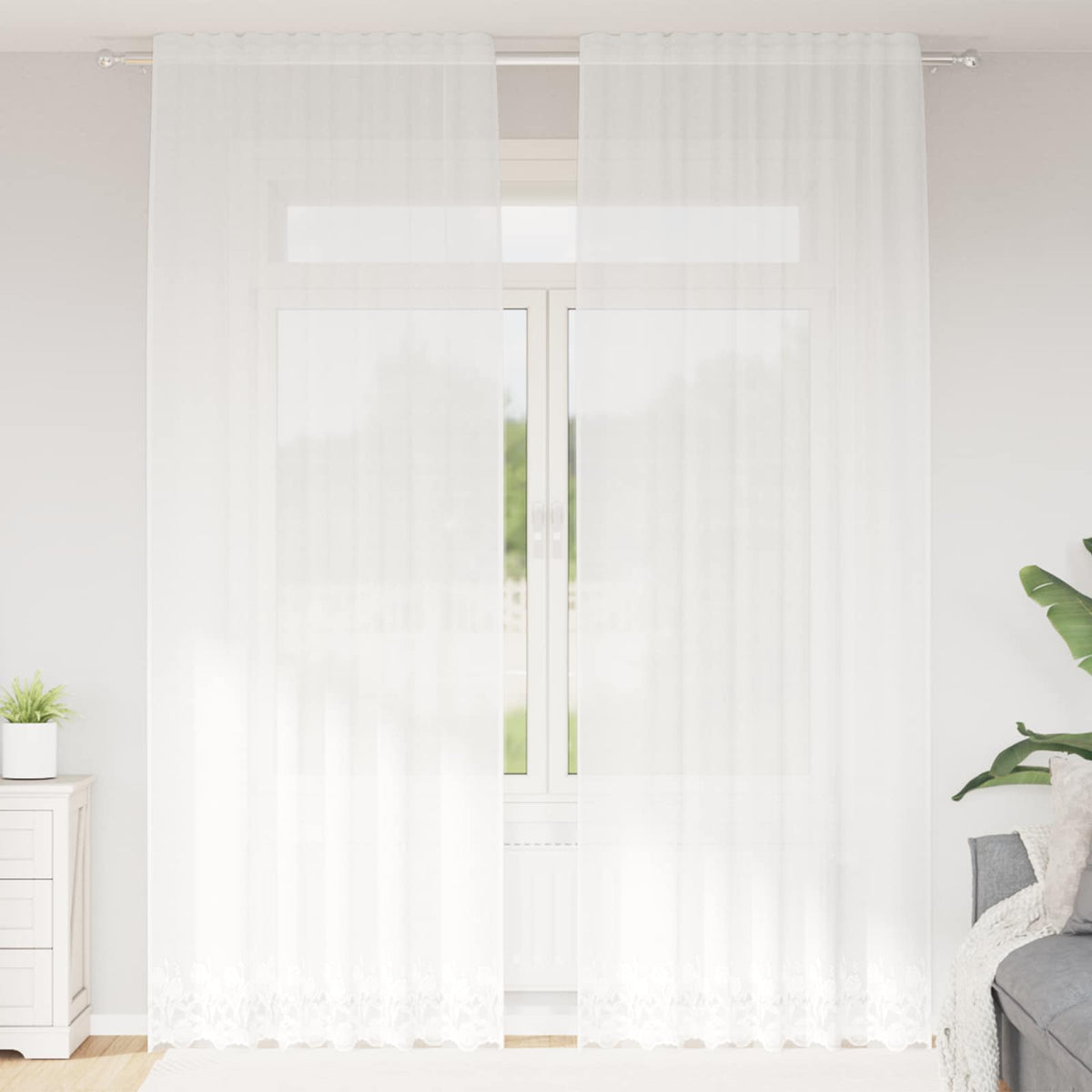 Vidaxl kantgordijn wit 260 x 150 cm polyester