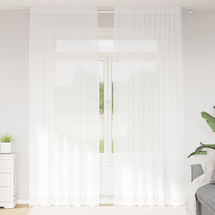 Vidaxl kantgordijn wit 260 x 150 cm polyester